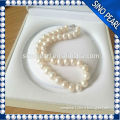 A11-12MM wholesale simple white bead chinese pearl necklaces,flower clasp Freshwater Pearl Neckalce